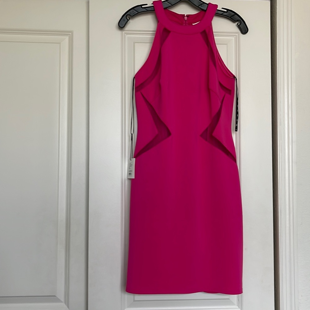 NWT SHO (via Neiman Marcus) Pink lightning Cutout Bodycon dress